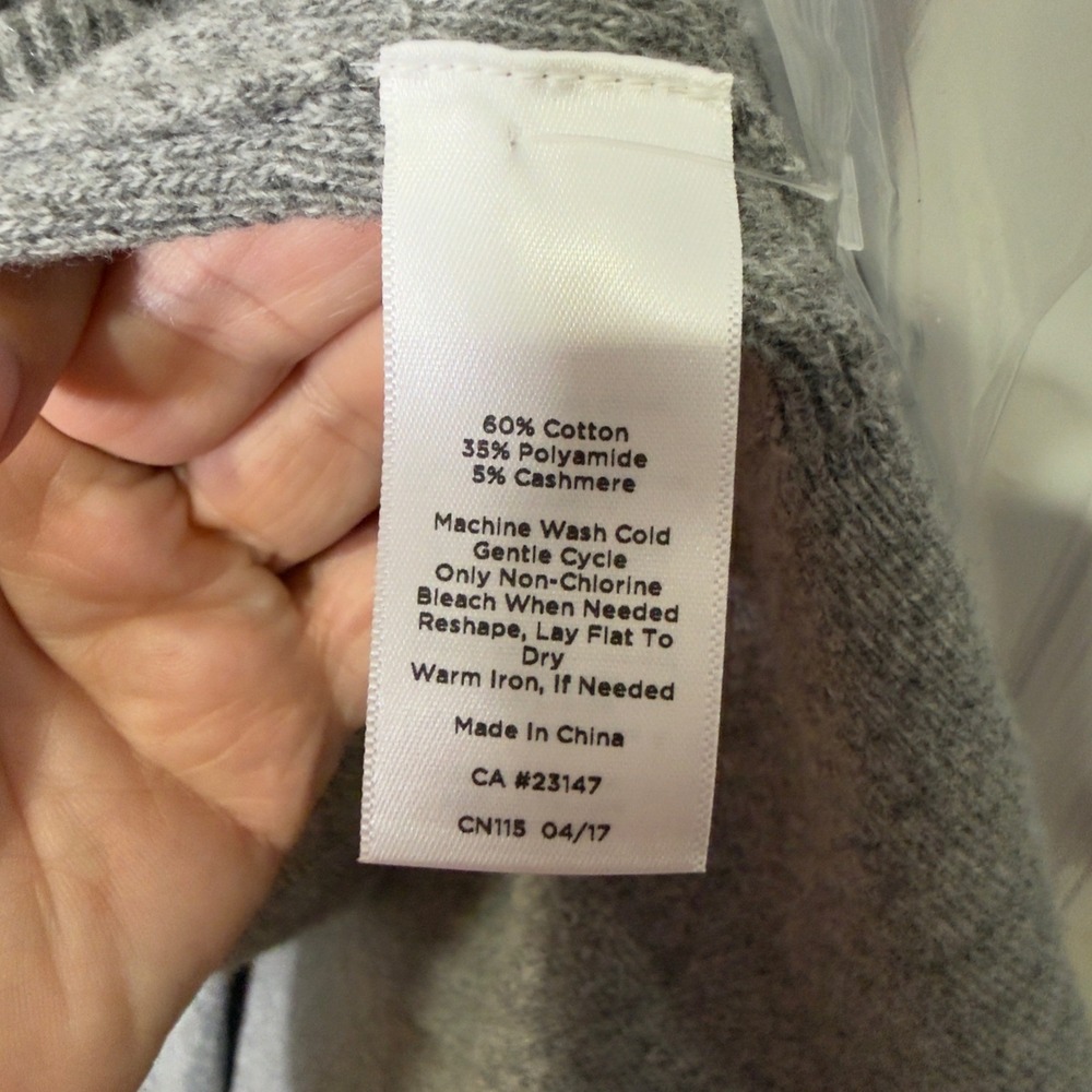 Talbots Open Front Long Cardigan Sweater 2X Gray Cashmere Blend NWT - Picture 7 of 9